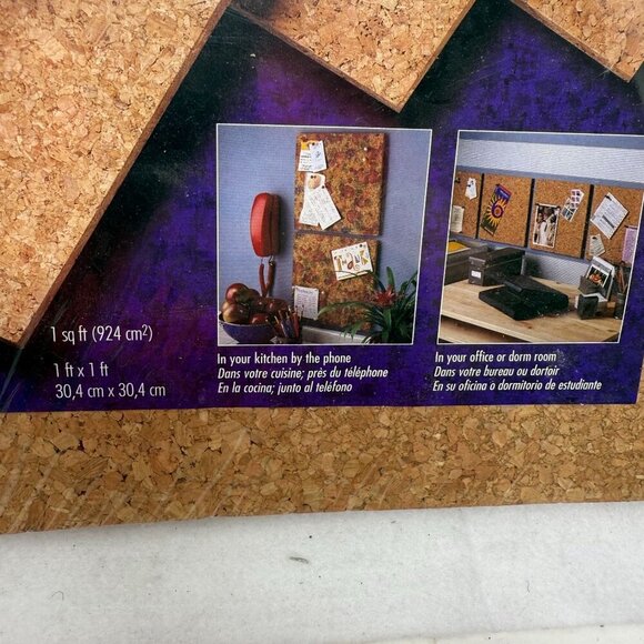 Cork Tiles 4-Pack 12" X 12" Natural Easy Mounting Office Utility Use - Picture 5 of 5